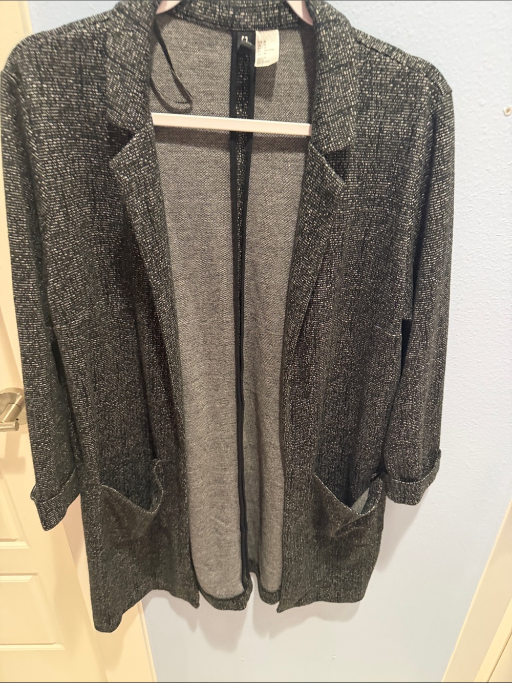 H&M Charcoal Open-Front Knit Cardigan
